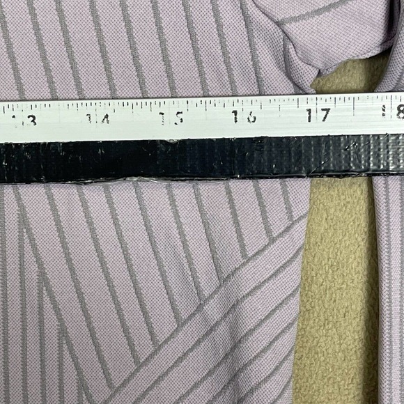 Athleta Long Sleeve Athletic Shirt Womens L Purple Striped Mock Neck Stretch - Picture 4 of 10
